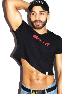 Buss It Crop Tee-Black