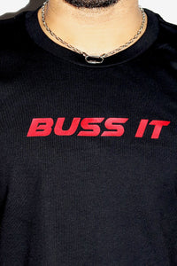 Buss It Crop Tee-Black