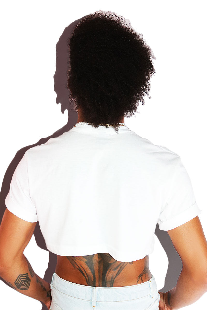Butt Muncher Extreme Crop Tee-White