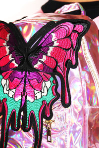 Butterfly Holographic Backpack- Pink