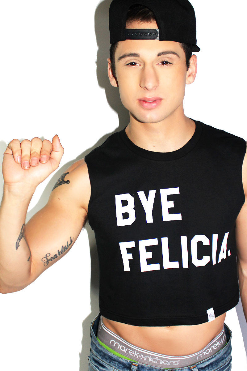 Bye Felicia Crop Tank-Black