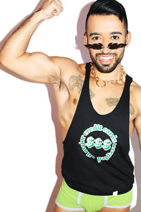 All Credit Cards Accepted String Tank- Black