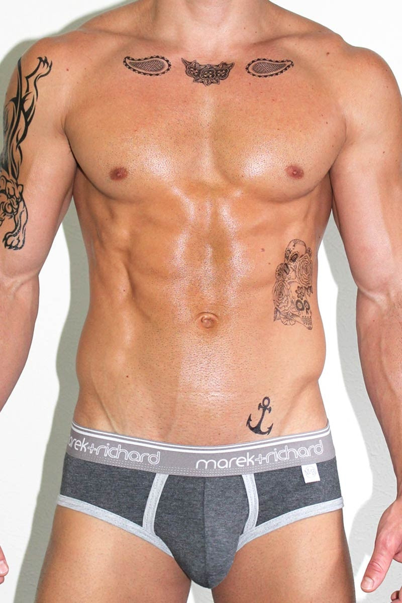 Core Open Back Brief-Charcoal