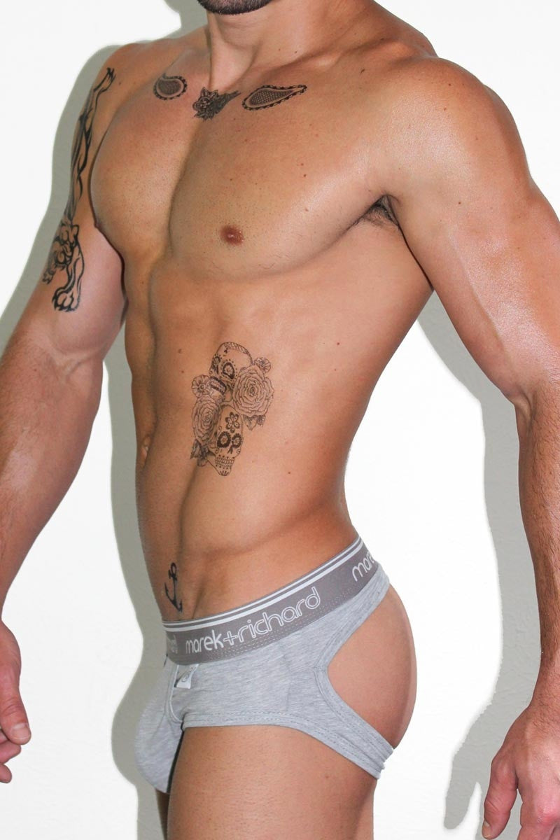 Core Open Back Brief-Grey