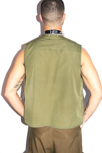 Cam Boy Vest Jacket-Olive