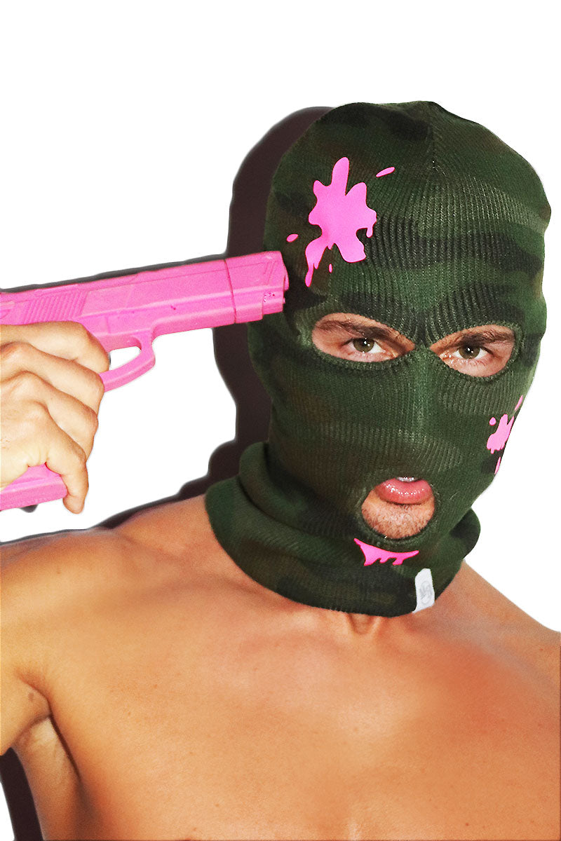 Camo Fag Ski Mask Beanie- Green