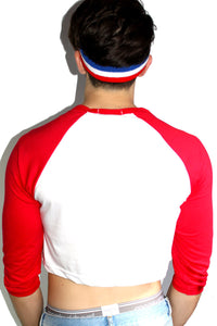 Camp Wannafuck Raglan Crop Tee-Red