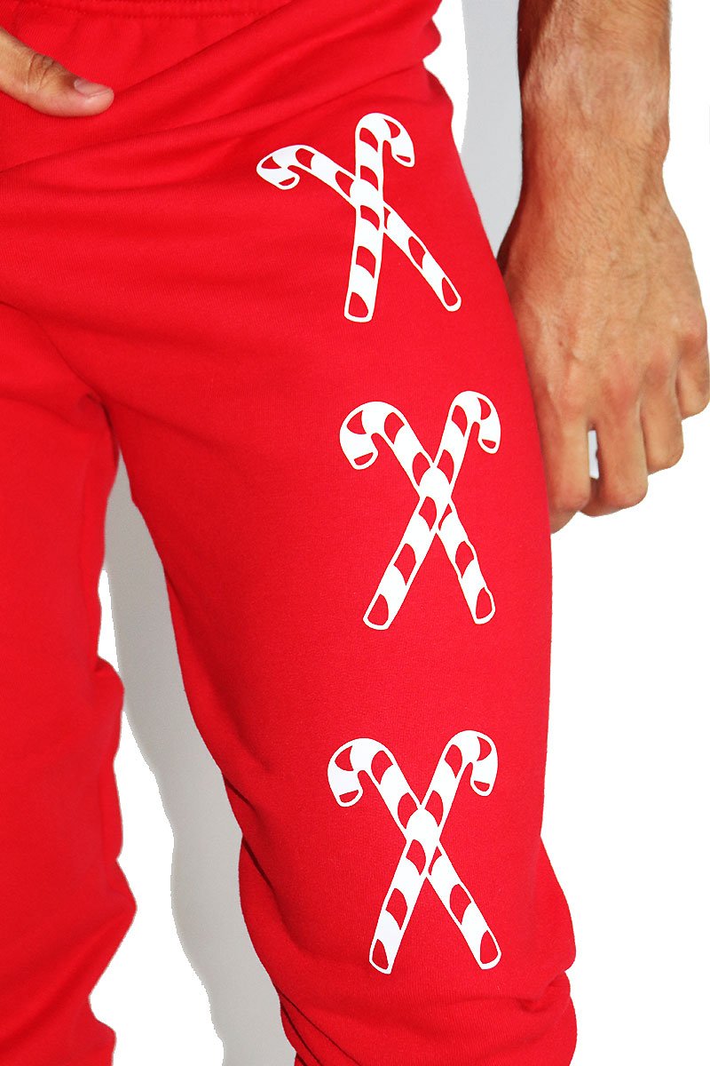 XXX Candy Cane Sweatpants- Red