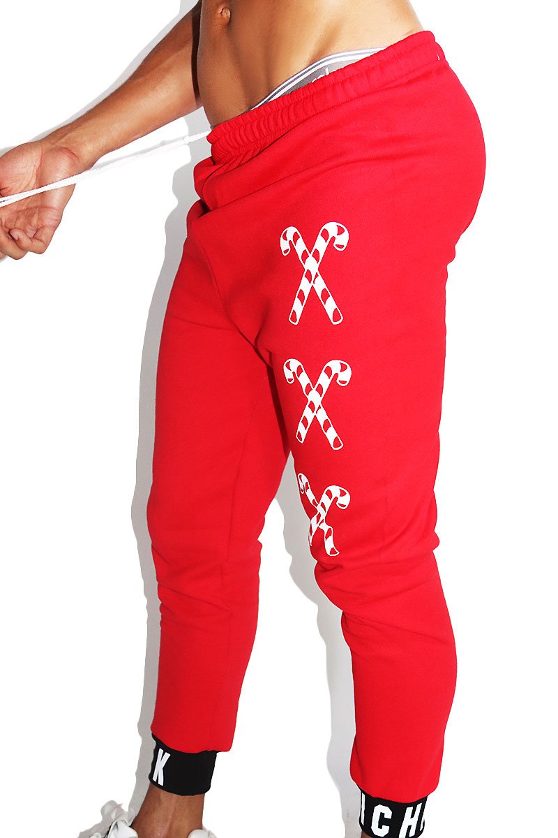 XXX Candy Cane Sweatpants- Red