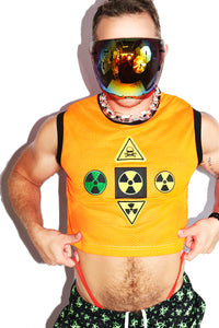 Danger Zone Mesh Crop Tank- Orange