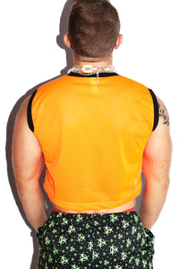 Danger Zone Mesh Crop Tank- Orange