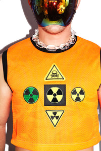 Danger Zone Mesh Crop Tank- Orange
