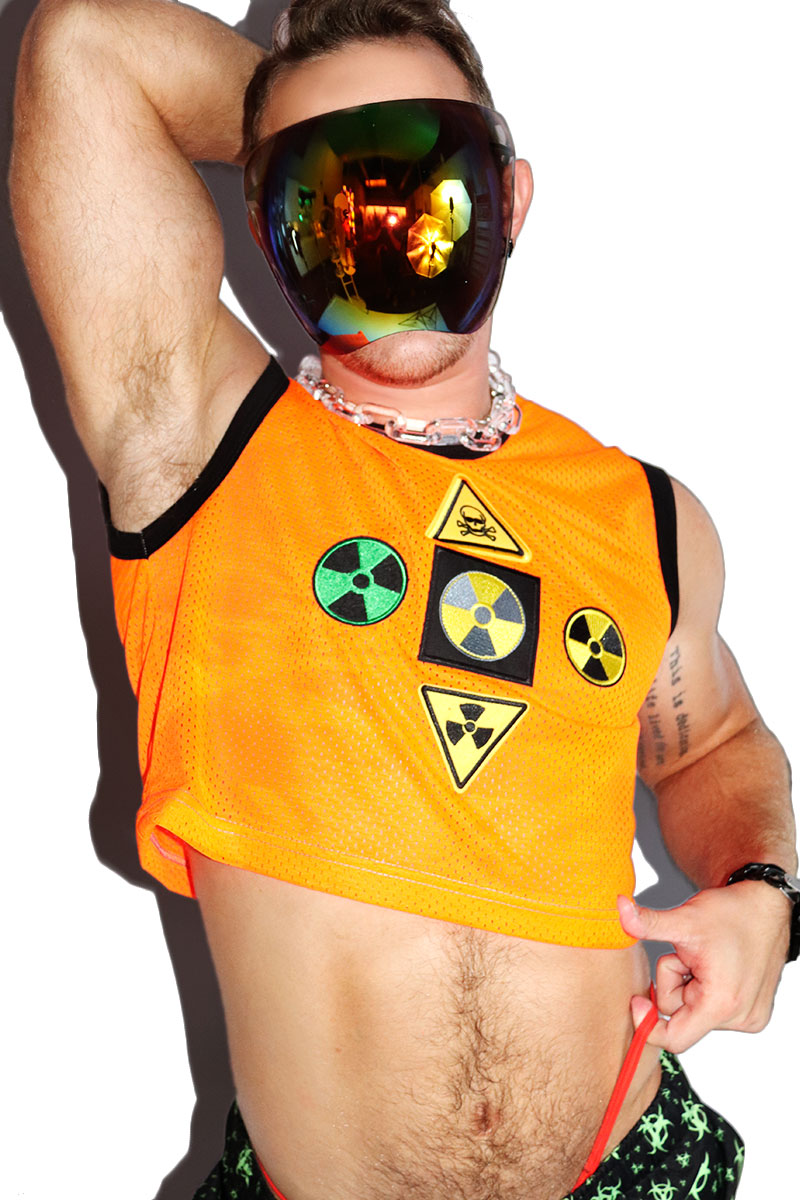 Danger Zone Mesh Crop Tank- Orange