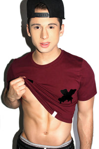 Censored Crop Tee- Burgundy