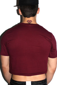 Censored Crop Tee- Burgundy