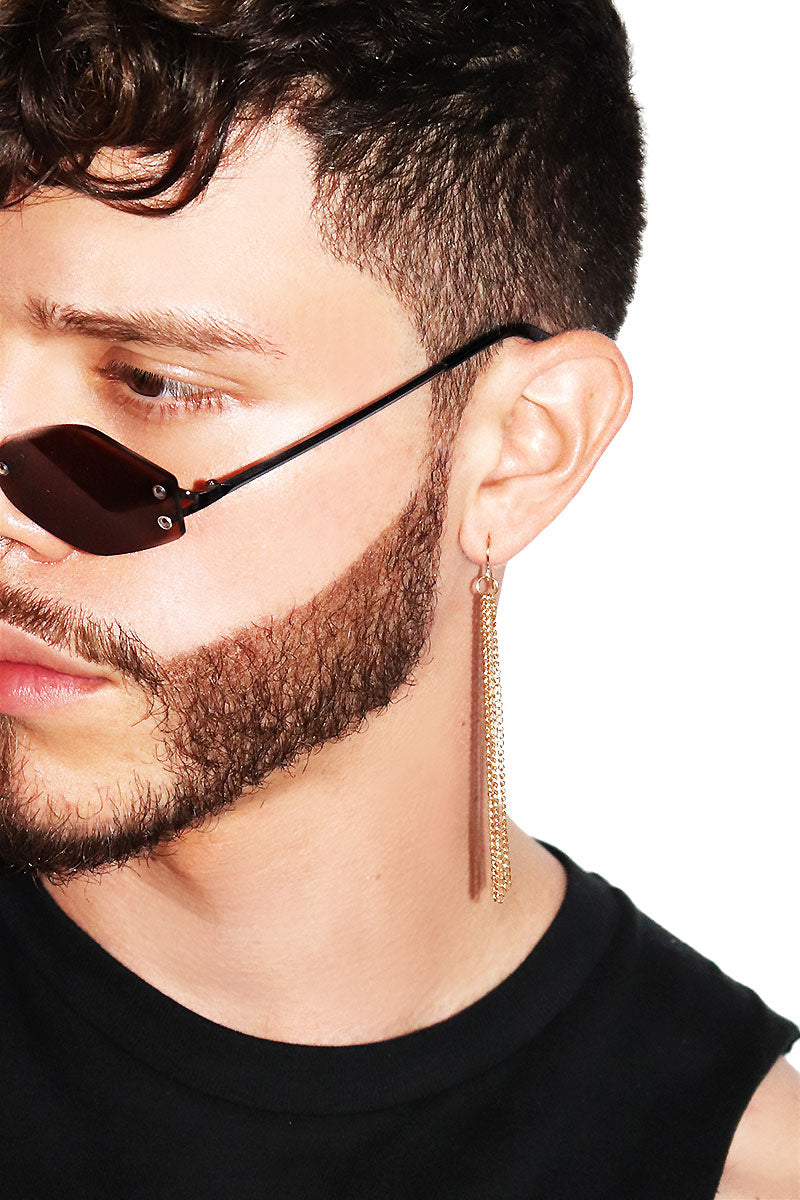 Chain Fringe Single Earring-Gold