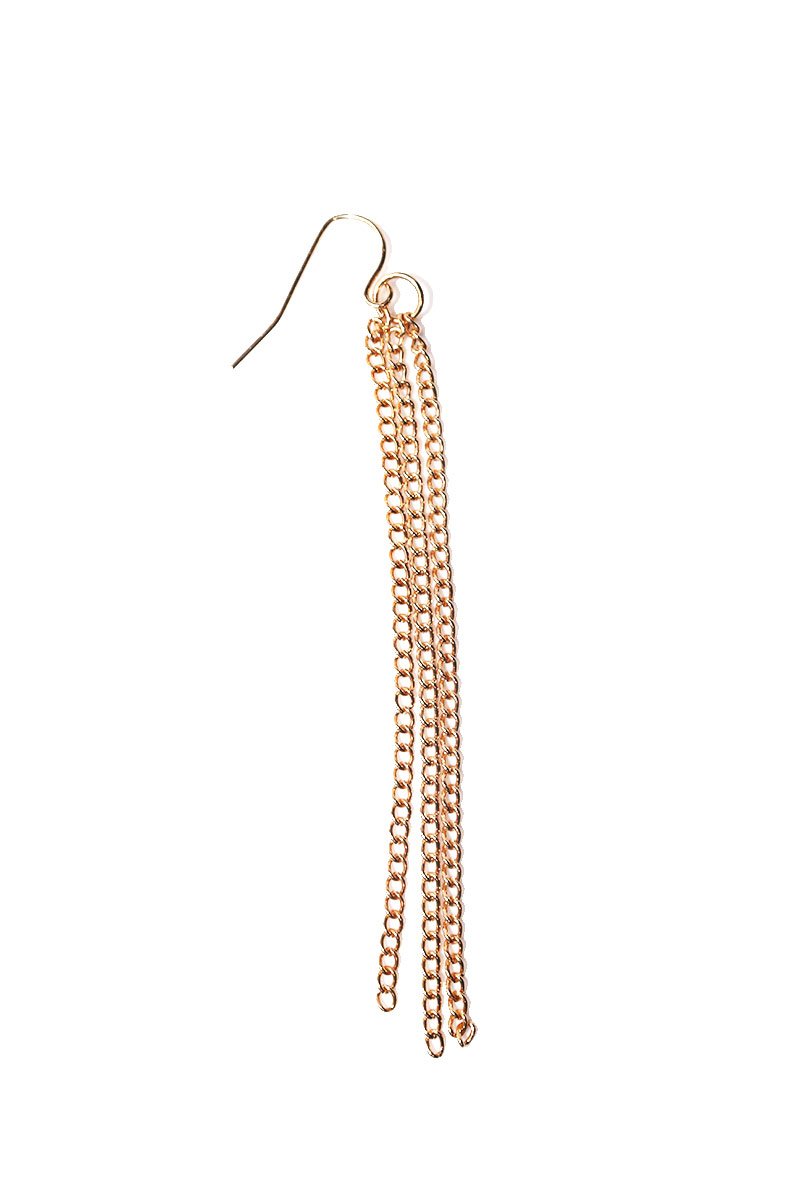 Chain Fringe Single Earring-Gold