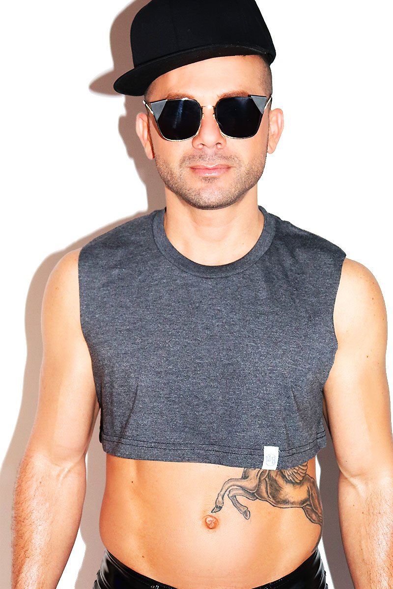 Core Extreme Crop Tank-Dark Charcoal