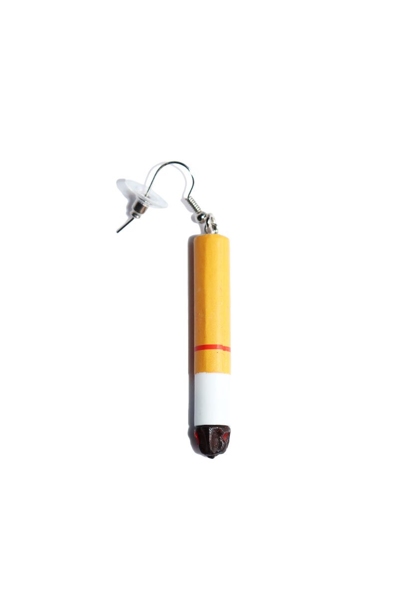 Cigarette Butt Single Earring-Tan