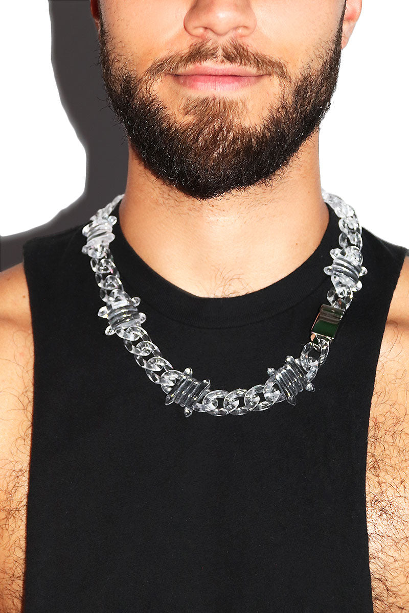 Acrylic Barbwire Necklace - Clear