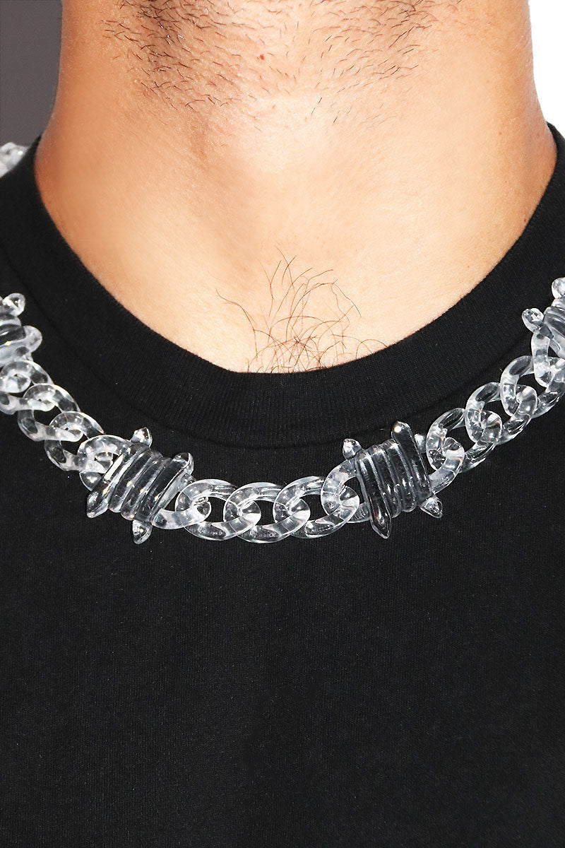 Acrylic Barbwire Necklace - Clear