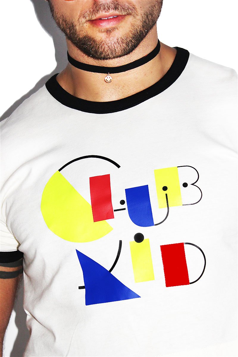 Club Kid Ringer Crop Tee- Cream