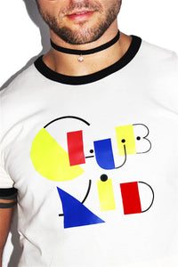 Club Kid Ringer Crop Tee- Cream