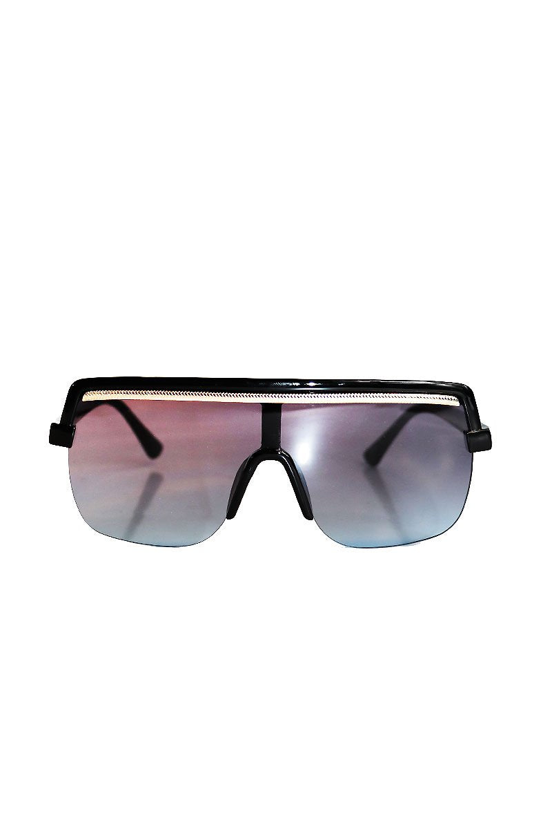 Gold Rope Flat Top Sunglasses- Black