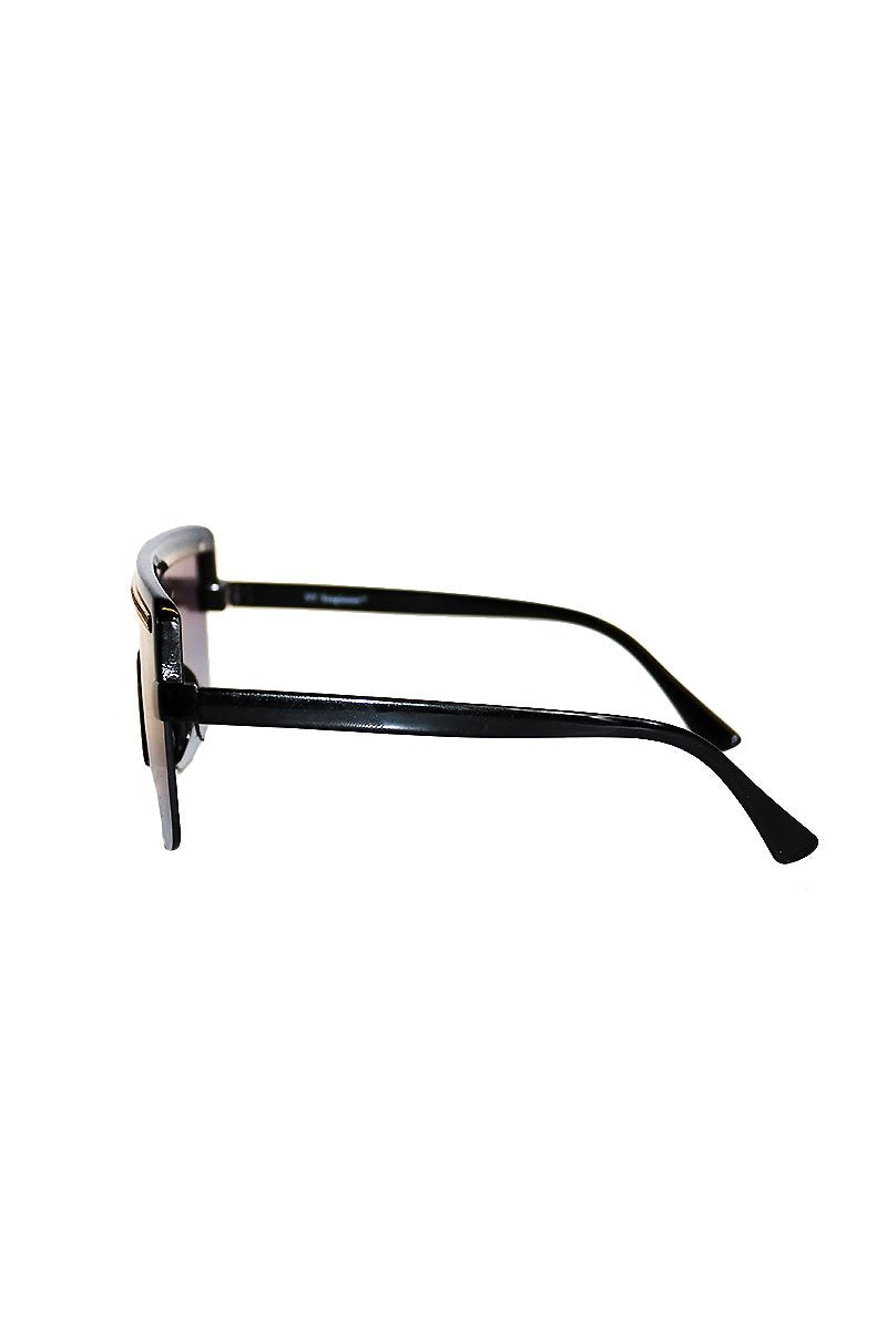 Gold Rope Flat Top Sunglasses- Black