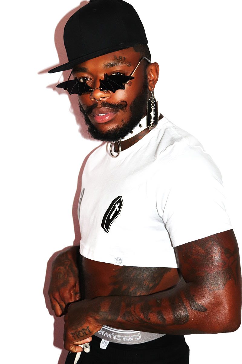 Coffin Pasties Extreme Crop Tee-White