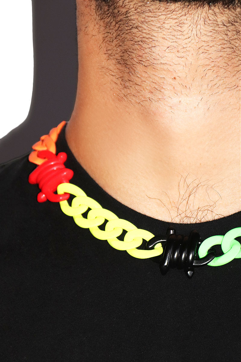 Prada block shop necklace