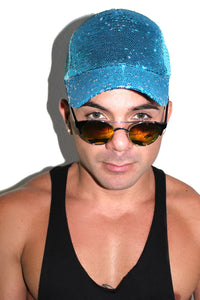 Color Changing Sequin Fish Scale Dad Hat- Blue