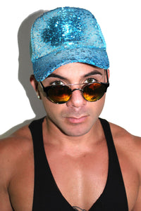 Color Changing Sequin Fish Scale Dad Hat- Blue