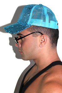 Color Changing Sequin Fish Scale Dad Hat- Blue