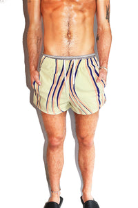 Sea Kelp All Over Active Shorts- Yellow