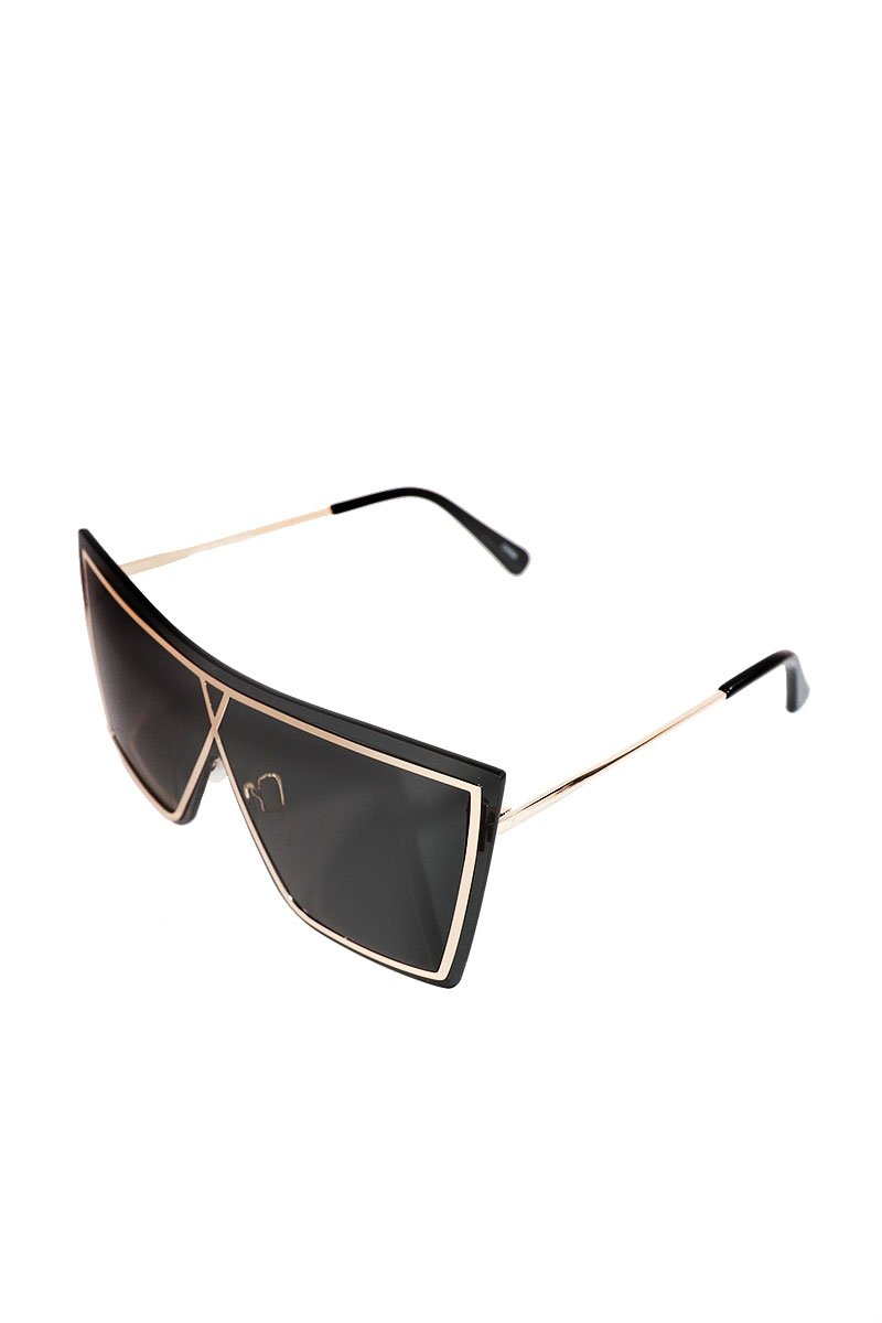 Cross Aviator Sunglasses-Black