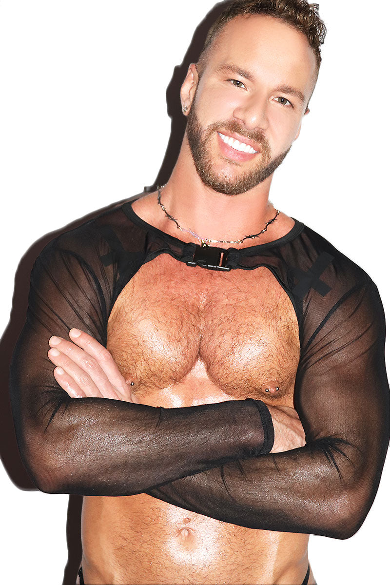 Unholy Mesh Buckle Shrug Harness- Black