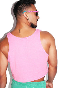 Cruisin For A Top Crop Racerback Tank-Neon Pink