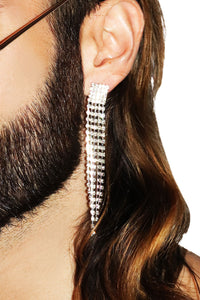 Rhinestone Dangle Single Earring - Gold