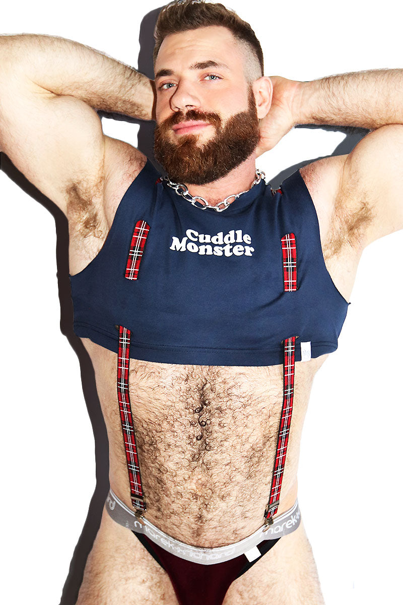 Cuddle Monster Garter Extreme Crop Tank - Navy Blue