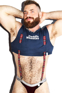 Cuddle Monster Garter Extreme Crop Tank - Navy Blue