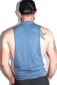 Cum In Me Bro Low Arm Shredder Tank- Blue