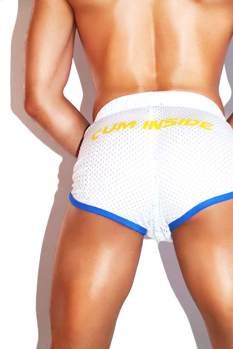 Cum Inside Shorty Shorts-White