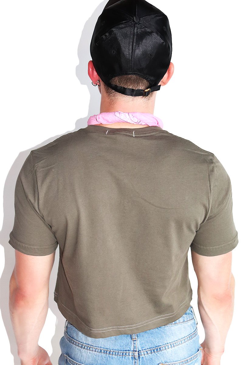 Cuntry Boy Crop Tee- Army Green