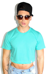 Core Crop Tee-Teal