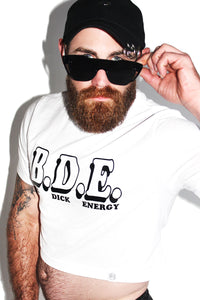 Big Dick Energy Crop Tee- White