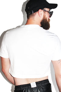 Big Dick Energy Crop Tee- White