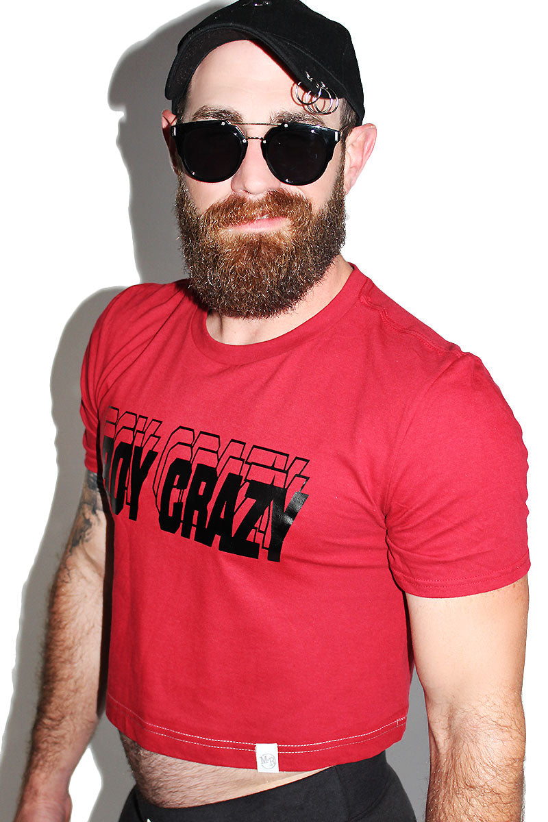Boy Crazy Crop Tee- Red