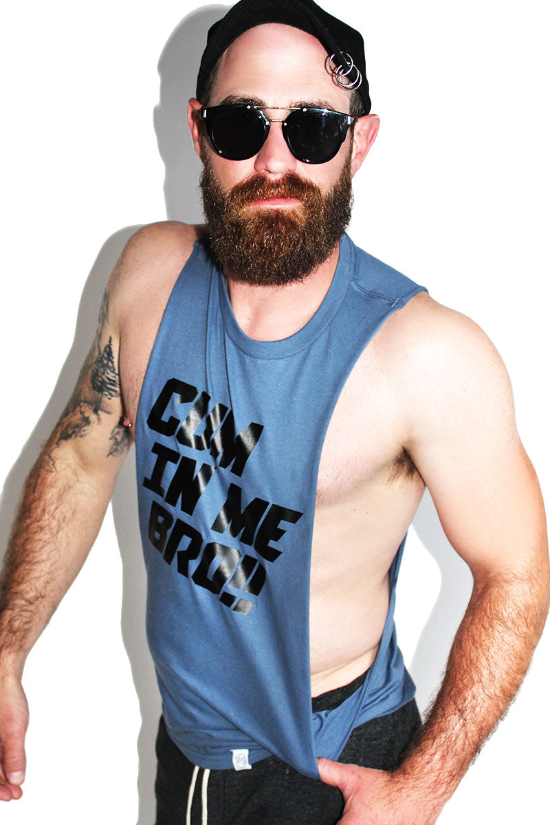 Cum In Me Bro Low Arm Shredder Tank- Blue