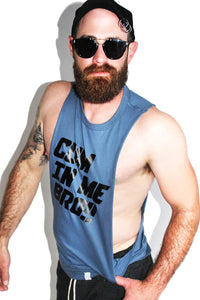 Cum In Me Bro Low Arm Shredder Tank- Blue